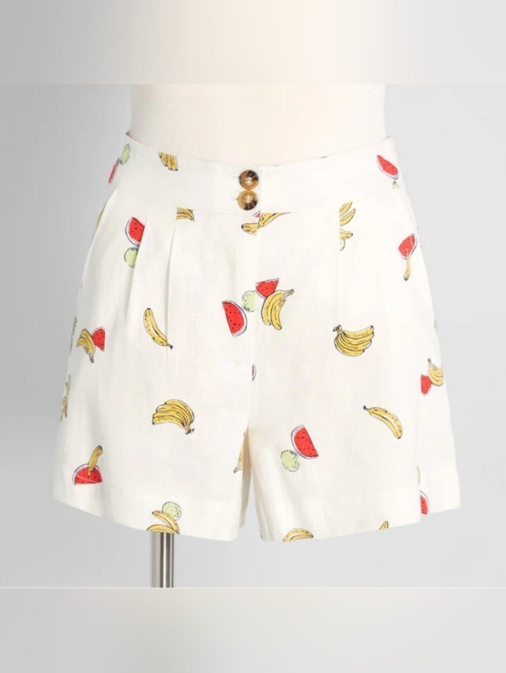 NWT Modcloth Linen Blend Fruit Shorts